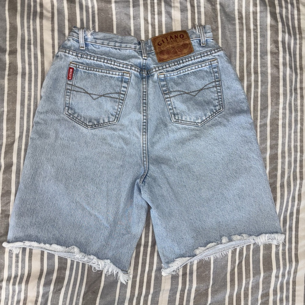 Gitano High Rise High Waisted Light Wash Mom Jean Denim Shorts Size 14 - Picture 2 of 12
